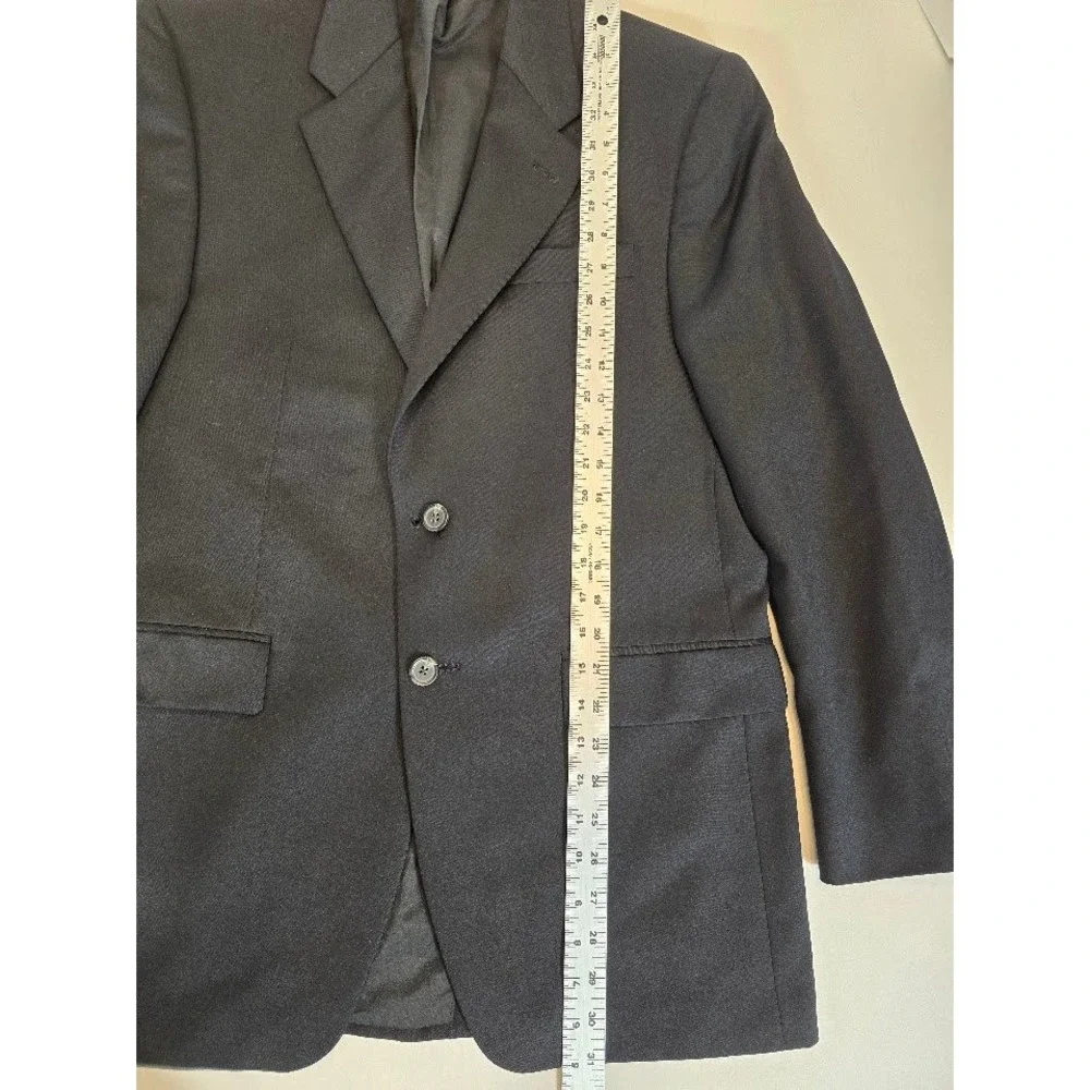 Lauren Ralph Lauren Mens Blazer Jacket Wool‎ Blend Two Button Black 38R